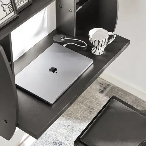 Fwt18-sch Table Murale Bureau Avec Étagère Intégrée Armoire De Rangement Murale Blanc