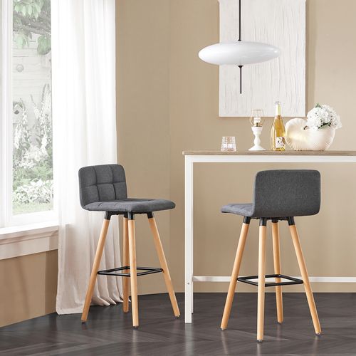 Lot De 2 Tabourets De Bar Cuisine Dossier Repose-pieds Haute Qualité, Fst50-dgx2
