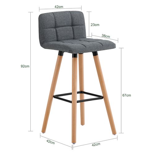 Lot De 2 Tabourets De Bar Cuisine Dossier Repose-pieds Haute Qualité, Fst50-dgx2