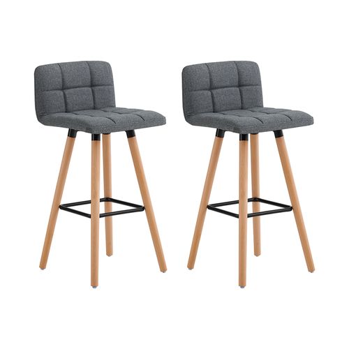 Lot De 2 Tabourets De Bar Cuisine Dossier Repose-pieds Haute Qualité, Fst50-dgx2