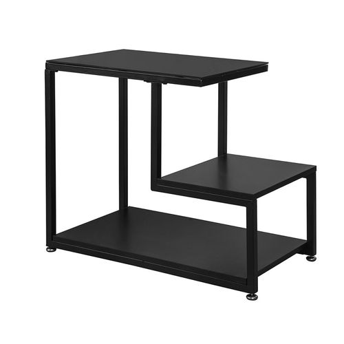 Bout De Canapé Table D’appoint Tables Basses Avec 3 Étagères De Rangement - Noir, Fbt65-sch