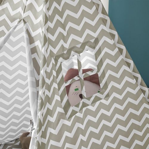 Tente Tipi Enfant Coton Blanc Crème – 110x110x150 Cm, 3 Coussins, Tapis épais, Style Bohème Avec Attrape-rêves - 9