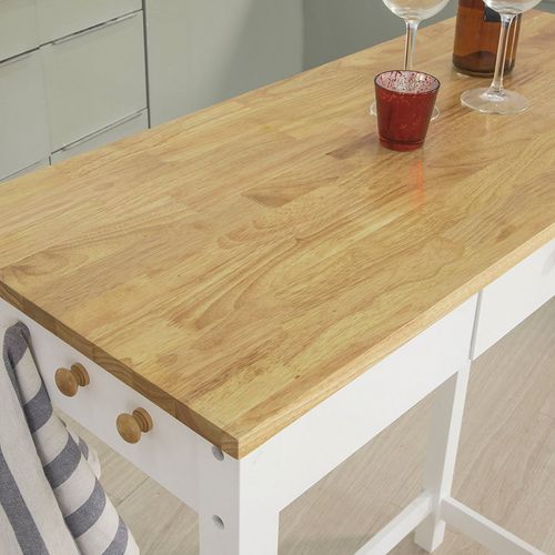 Set De 1 Table+ 2 Tabourets Table Mange-debout Table Haute Cuisine Ensemble Table De Bar, Fwt50-wn