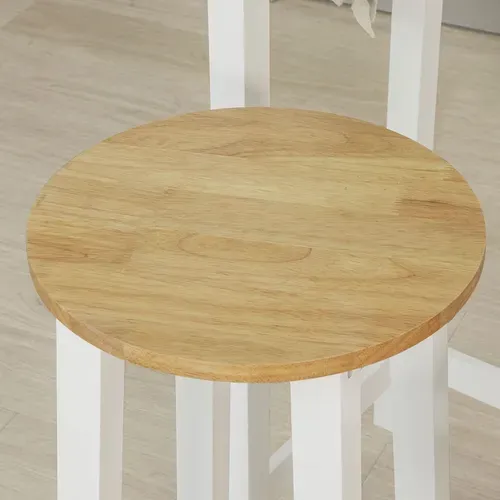Set De 1 Table+ 2 Tabourets Table Mange-debout Table Haute Cuisine Ensemble Table De Bar, Fwt50-wn