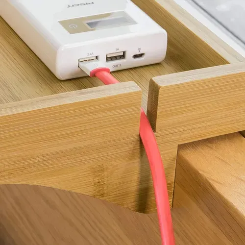 Petite Table De Chevet Étagère Suspendue En Bambou Table De Nuit, Nkd01-n