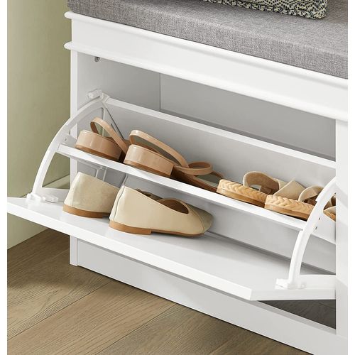 Banc De Rangement à Chaussures Meuble D'entrée Avec Coussin, Fsr64-w