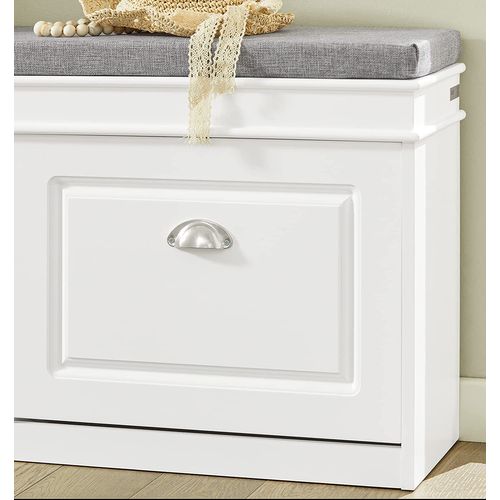 Banc De Rangement à Chaussures Meuble D'entrée Avec Coussin, Fsr64-w