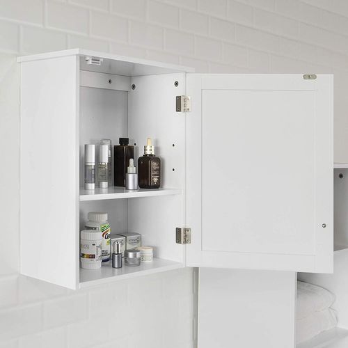 Meuble Haut De Salle De Bain- 1 Porte Placard Commode Armoire Suspendue, BZr19-w