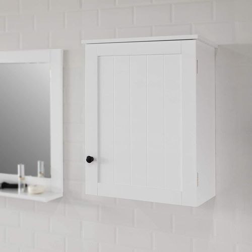 Meuble Haut De Salle De Bain- 1 Porte Placard Commode Armoire Suspendue, BZr19-w