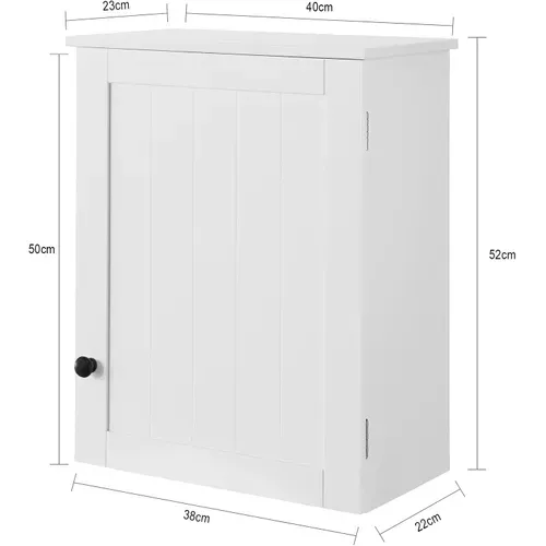 Meuble Haut De Salle De Bain- 1 Porte Placard Commode Armoire Suspendue, BZr19-w