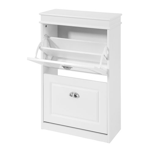 Meuble De Rangement à Chaussures Armoire à Chaussures Commode à Chaussures 2 Abattants, Fsr78-w