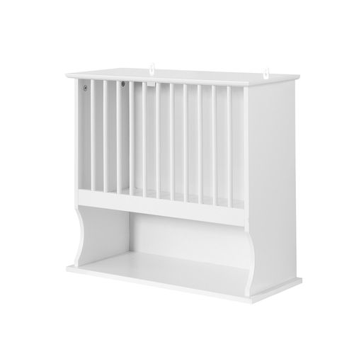 SoBuy KCR04-W Porte-Assiettes Murale Meuble de Rangement d'assiettes Mural - avec 1 étagère – Blanc