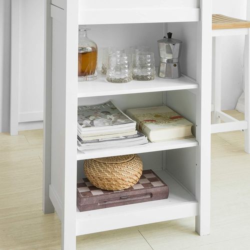Table Haute De Bar Table De Cuisine Mange-debout– Blanc Lxlxh 120x55x90 Cm, Fwt64-wn
