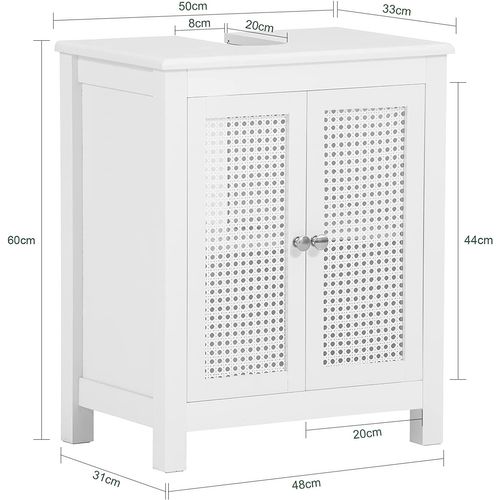 Meuble Sous-lavabo Meuble Sous-vasque à 2 Étages Et 2 Portes Meuble De Salle De Bain, BZr35-w
