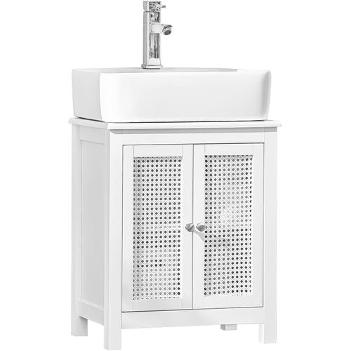 Meuble Sous-lavabo Meuble Sous-vasque à 2 Étages Et 2 Portes Meuble De Salle De Bain, BZr35-w