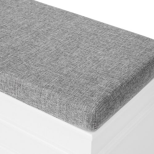 Banc à Chaussures Meuble à Chaussures Avec Assise Coussin Rembourré, 75x24x51 Cm, Fsr82-l-w