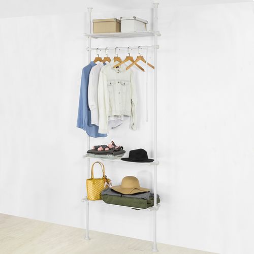 Télescopique Porte-vêtements Système De Penderie Télescopique L (52-80) X H (233-300) Cm, Kls07-w