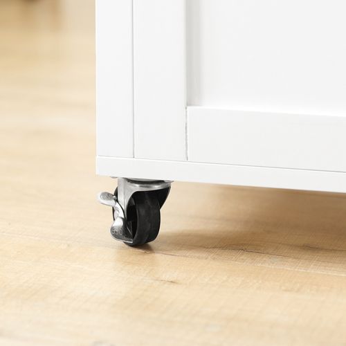 Desserte Roulante Cuisine Meuble De Rangement à Roulettes Avec 1 Porte Et 1 Tiroir, Fkw102-wn