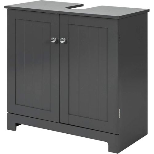 Meuble Sous-lavabo à 2 Étages Et 2 Portes Meuble De Rangement De Salle De Bain, BZr18-dg