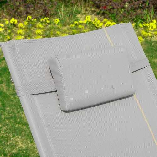Lot De 2 Bain De Soleil Chaise Longue Fauteuil à Bascule Avec Appui-tête Et Pochette, Ogs28-hgx2