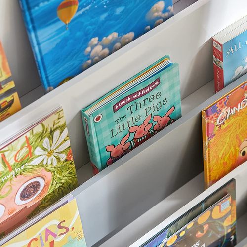 Étagère à Livres Pour Enfants Avec 4 Compartiments De Rangement Pour Les Livres Gris, Kmb32-hg