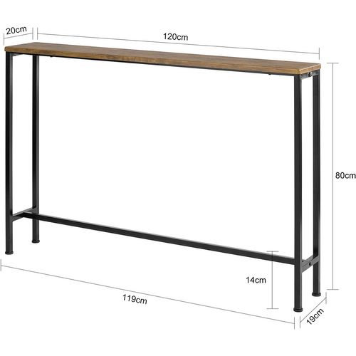 Fsb19-xl-n Table Console Table D'appoint Bout De Canapé  Cadre Et 4 Pieds En Fer