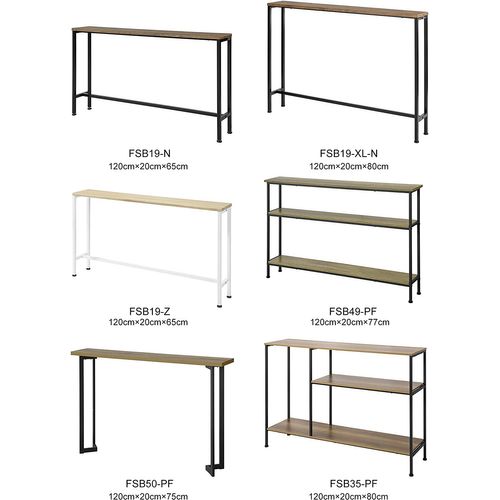 Fsb19-xl-n Table Console Table D'appoint Bout De Canapé  Cadre Et 4 Pieds En Fer