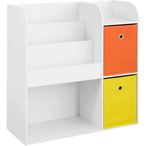 Étagère De Rangement Pour Livres Et Jouets Enfant Bibliothèque Avec 2 Paniers, Kmb37-w