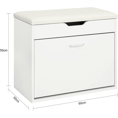 Banc à Chaussures Meuble Chaussures Commode à Chaussures Meuble D’entrée 1 Abattant, Fsr95-w