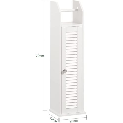 Meuble étroit Support Papier Toilette Meuble De Rangement Pour Papier Toilette Et Salle De Bain - Noir - PVC Imperméable - Dimensions 15,9x17,9x76,2 Cm Meuble Rangement Salle De Bain