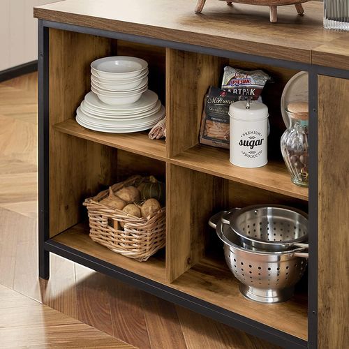 Placard De Cuisine Buffet De Rangement Armoire De Cuisine Avec 2 Portes, 4 Compartiments, Knl01-f