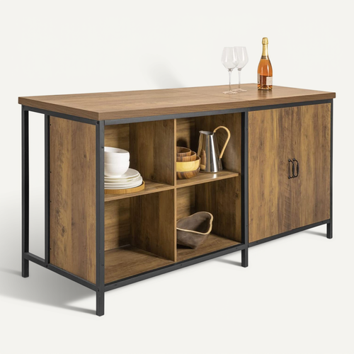 Placard De Cuisine Buffet De Rangement Armoire De Cuisine Avec 2 Portes, 4 Compartiments, Knl01-f
