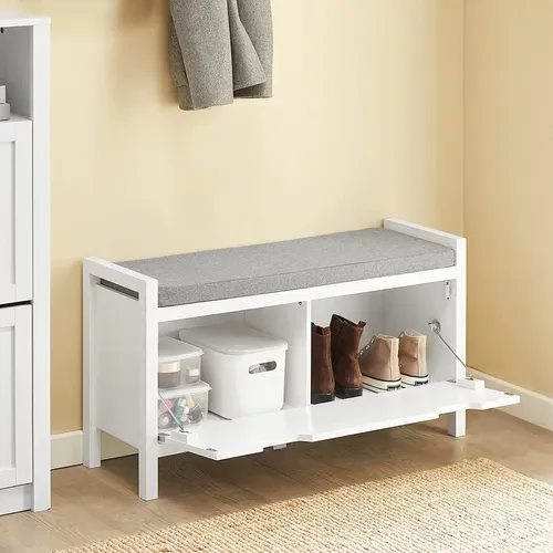 Banc à Chaussures Meuble Entrée Meuble Chaussures Commode à Chaussures Avec Coussin, Fsr97-w