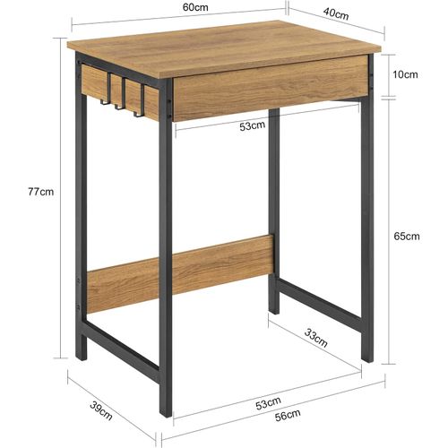 Bureau Informatique Table D’étude Cadre En Métal Style Industriel, Fwt43-n