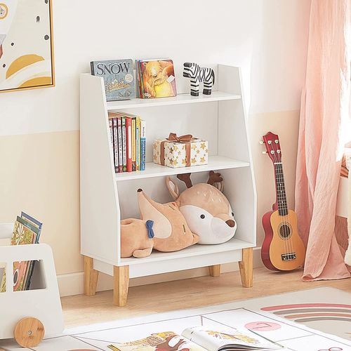 Bibliothèque Étagère à Livres Étagère De Rangement Pour Jouets Porte-revues, Kmb47-w