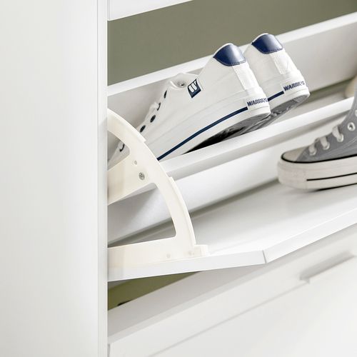 Armoire à Chaussures, Meuble D'entrée, Meuble De Rangement, Commode à Chaussures, Fsr104-w
