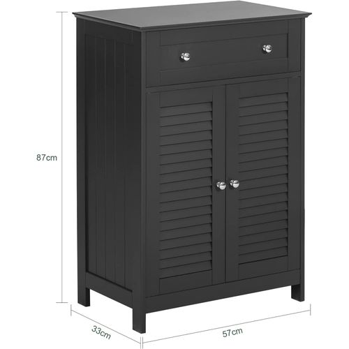 Meuble Bas De Salle De Bain Avec Tiroir Et Cloison Amovible Meuble De Rangement Buffet, Frg238-dg