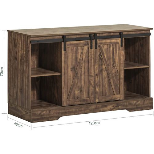 Meuble Bas Placard De Rangement Commode Avec Porte De Grange Coulissante, Fsb60-n