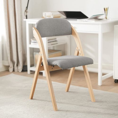 Chaise Pliante En Bois Avec Assise Et Dossier Rembourrés Fauteuil Chaise, Fst92-n