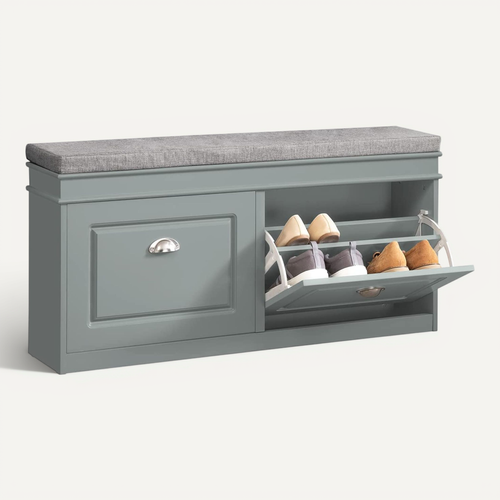 Banc De Rangement à Chaussures Armoire à Chaussures 2 Abattants Avec Coussin Confortable, Fsr64-hg