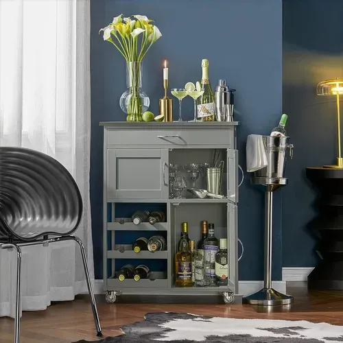 Desserte Chariot De Cuisine De Service Roulant, Meuble Armoire De Rangement Cusine, Fkw45-hg