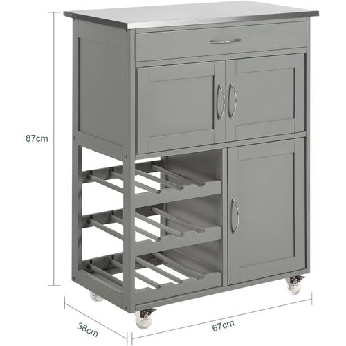 Desserte Chariot De Cuisine De Service Roulant, Meuble Armoire De Rangement Cusine, Fkw45-hg
