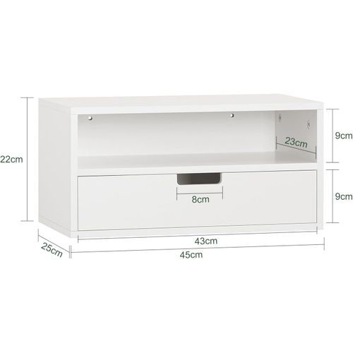 Table De Chevet Murale, Table De Nuit Flottante, Armoire Murale, Étagère Murale, Nkd03-w