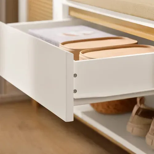 Banc De Rangement à Chaussure Meuble D'entrée Armoire à Chaussures 100x35x60 Cm, Fsr128-w