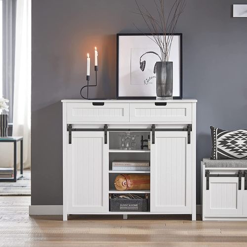 Buffet Bahut, Commode Armoire De Rangement Pour Cuisine, Salle à Manger, Salon, Fsb74-w