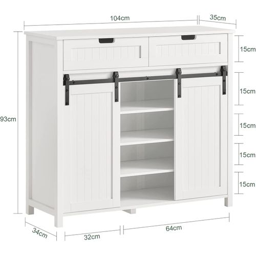 Buffet Bahut, Commode Armoire De Rangement Pour Cuisine, Salle à Manger, Salon, Fsb74-w