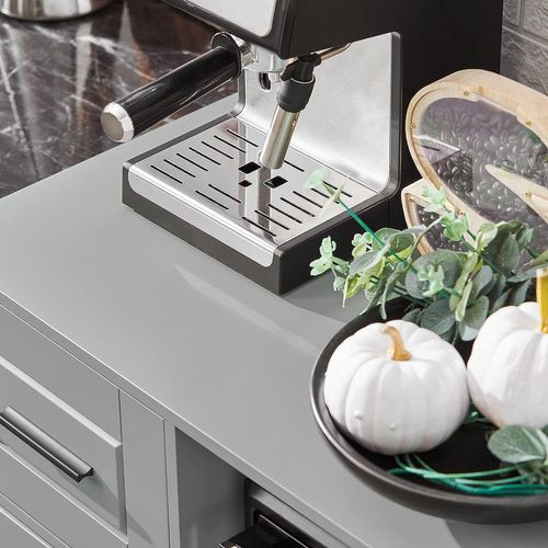 Meuble Micro-ondes Buffet Commode Sur Roulettes Avec 3 Portes, 1 Tiroir, 1 Compartiment, Fsb78-hg