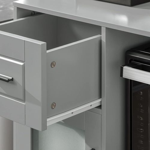 Meuble Micro-ondes Buffet Commode Sur Roulettes Avec 3 Portes, 1 Tiroir, 1 Compartiment, Fsb78-hg