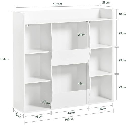 Bibliothèque Pour Enfant Rangement Pour Livres Et Jouets Avec 8 Compartiments, Kmb55-w