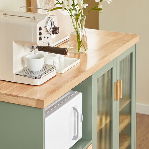 Meuble Micro-ondes, Armoire De Cuisine, Meuble Latéral, 120 X 40 X 90 Cm, Vert, Fsb81-gr